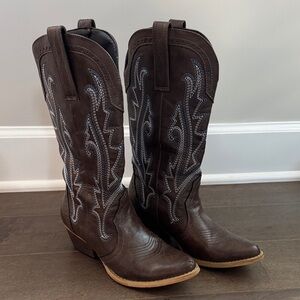 Hisea Brown Western Cowboy Boots 👢
